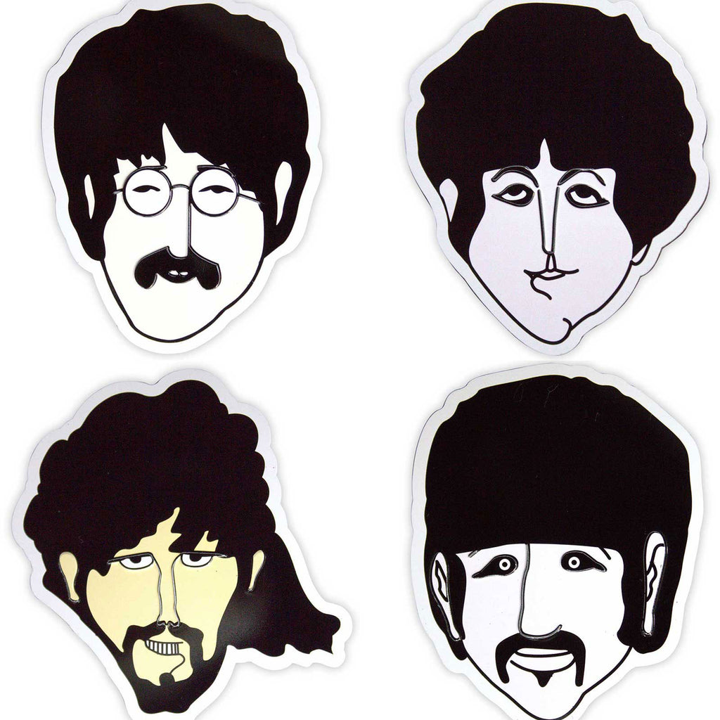 The Beatles Epoxy Magnet Set: Yellow Submarine Heads Embossed