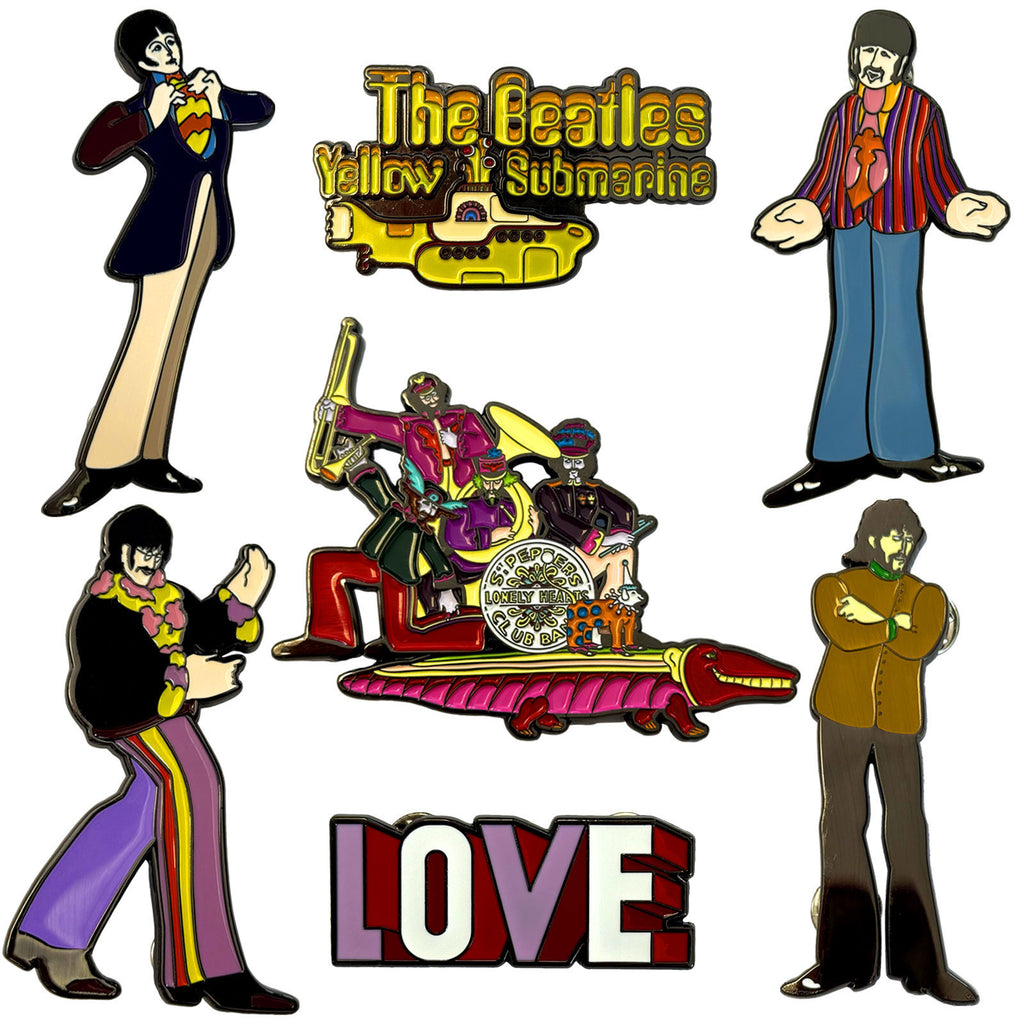 The Beatles Pin Badge Set: Yellow Submarine Band Mini