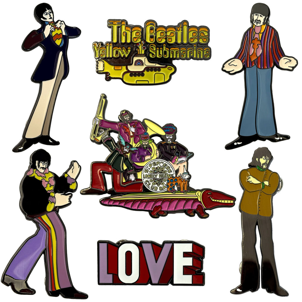 The Beatles Pin Badge Set: Yellow Submarine Band