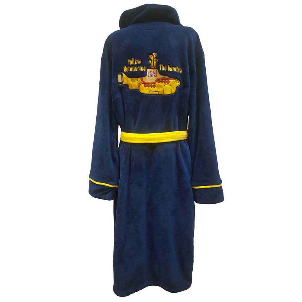 The Beatles Unisex Bathrobe: Yellow Submarine (Navy Blue) (Back Print)
