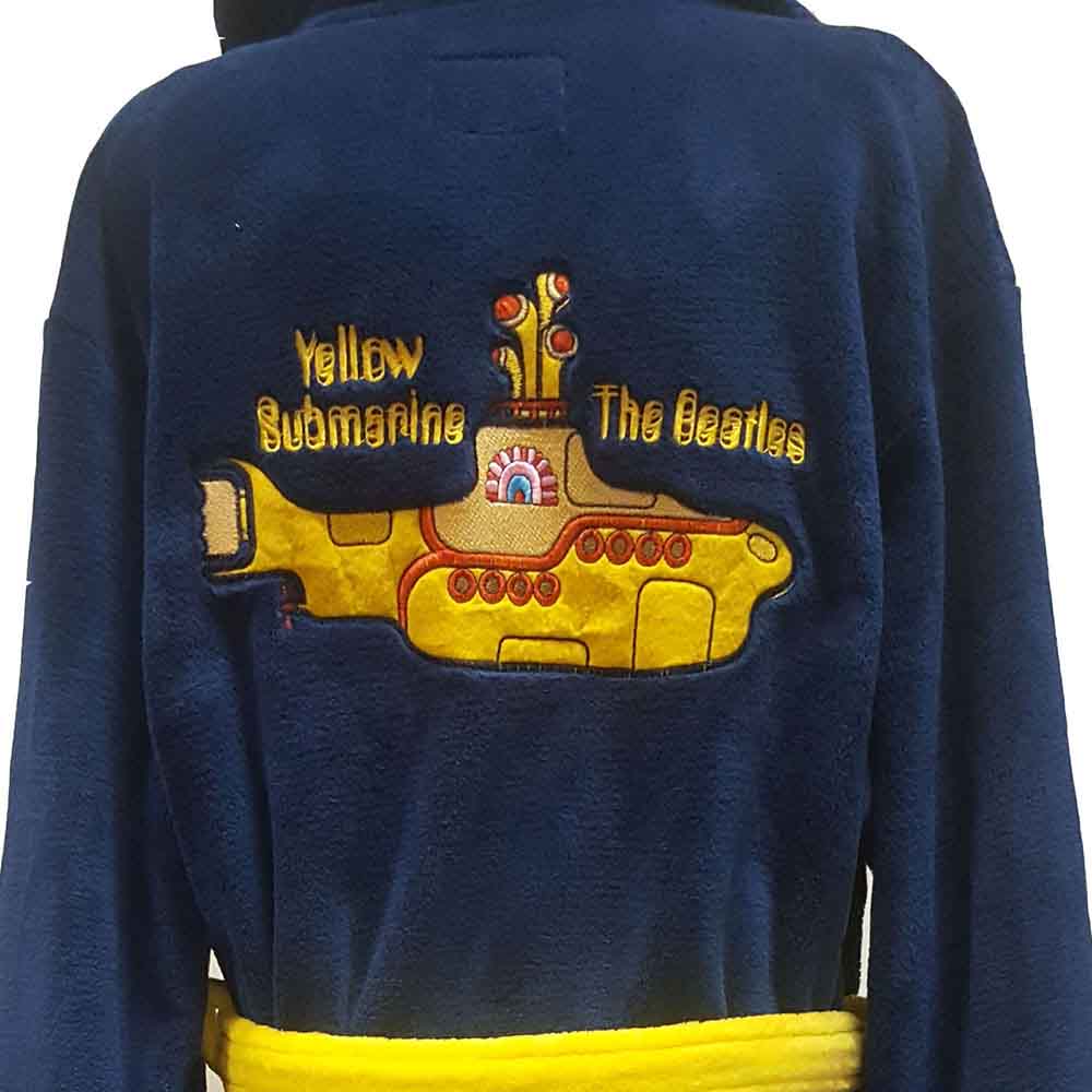 The Beatles Unisex Bathrobe: Yellow Submarine (Navy Blue) (Back Print)