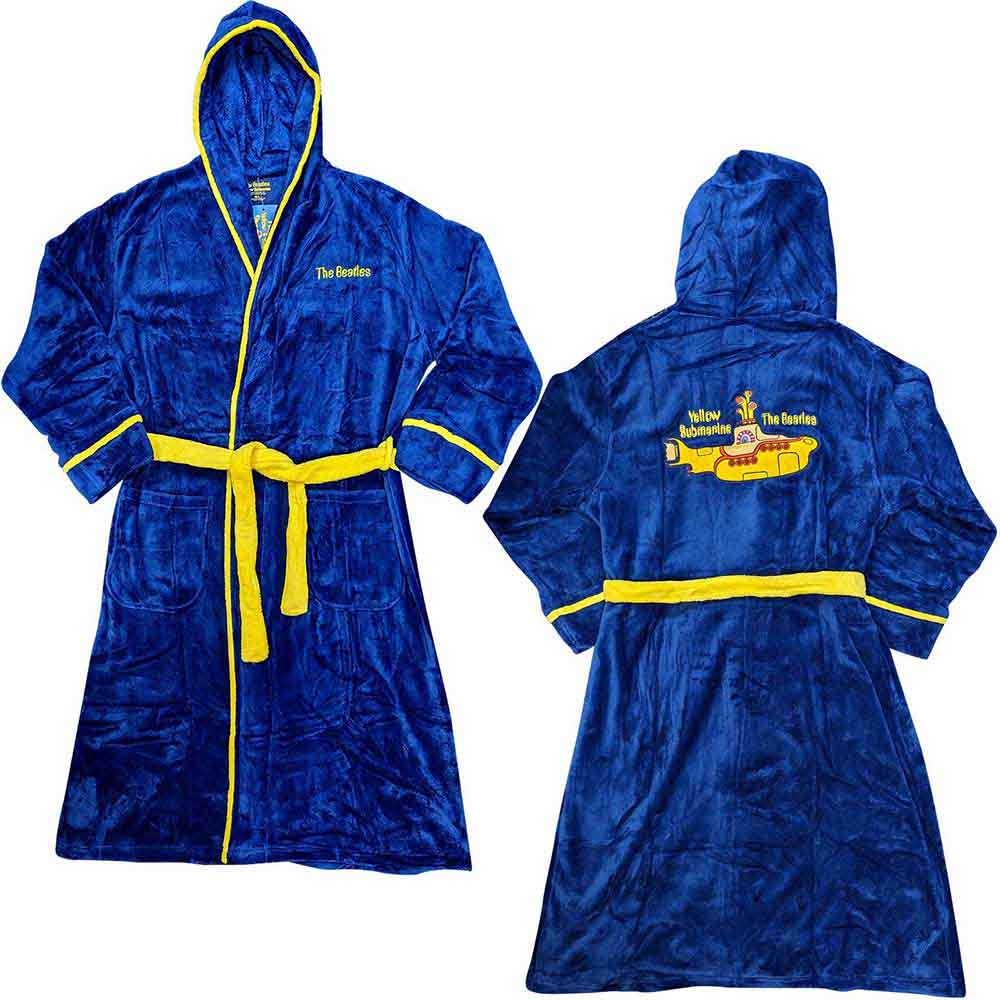 The Beatles Unisex Bathrobe: Yellow Submarine (Navy Blue) (Back Print)