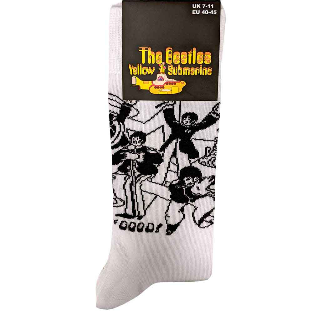 The Beatles Unisex Ankle Socks: Good v Evil (White) (UK Size 7 - 11)