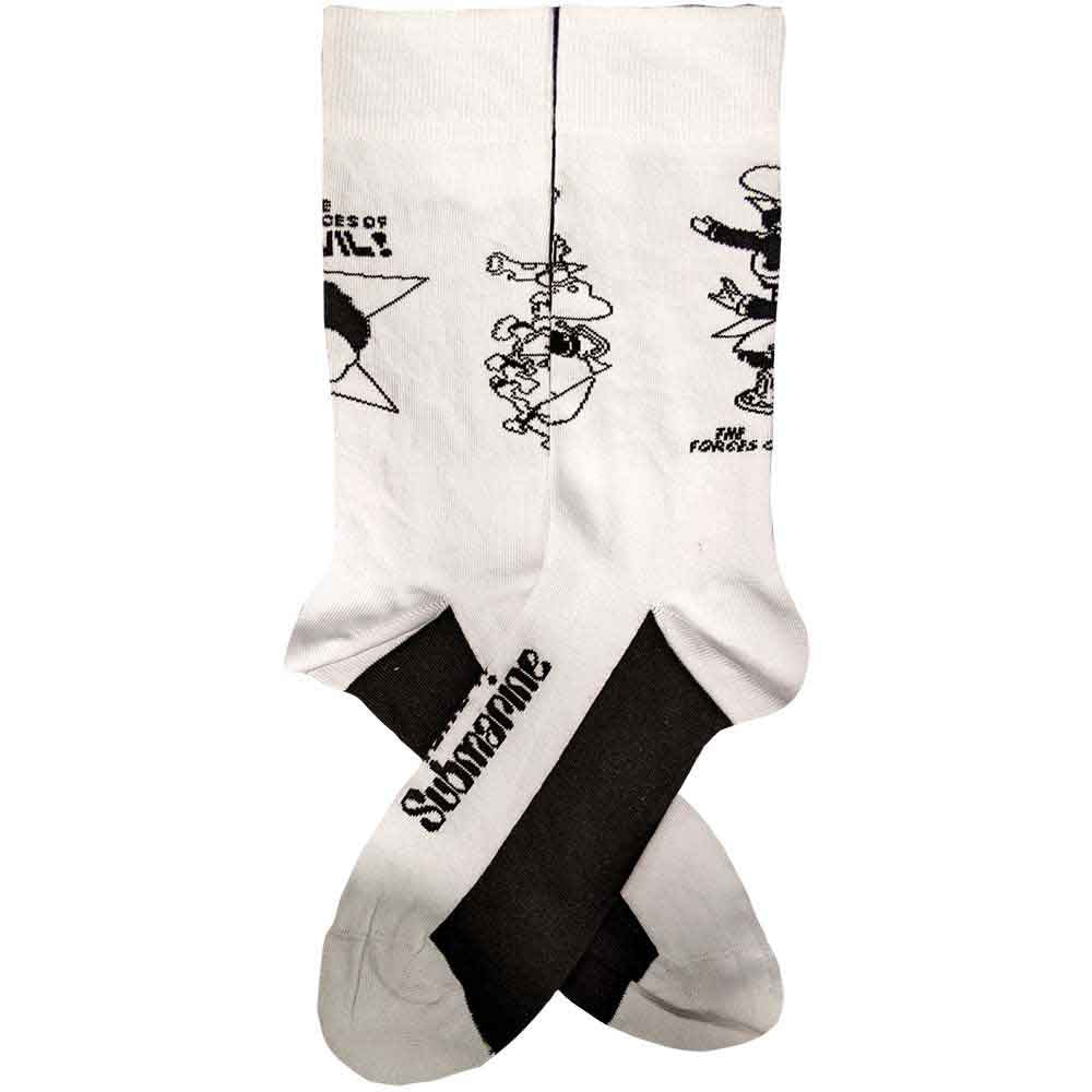 The Beatles Unisex Ankle Socks: Good v Evil (White) (UK Size 7 - 11)