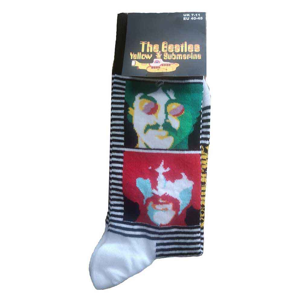 The Beatles Unisex Ankle Socks: Yellow Submarine Sea of Science Faces Colour (Black) (UK Size 7 - 11)