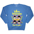 The Beatles Unisex Sweatshirt: Yellow Submarine Heads In Circles (Blue)