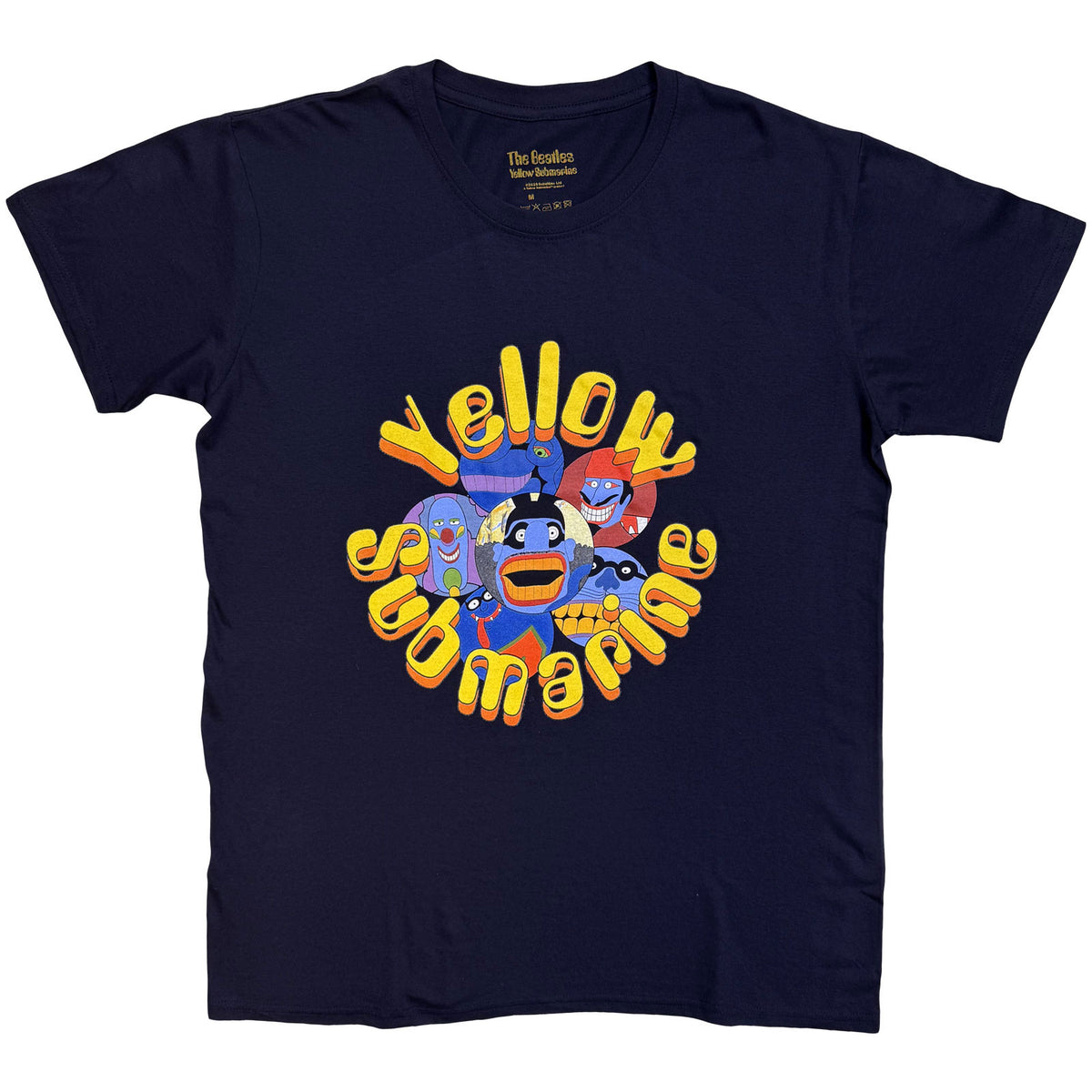 The Beatles Unisex T-Shirt: Yellow Submarine Baddies (Navy Blue)