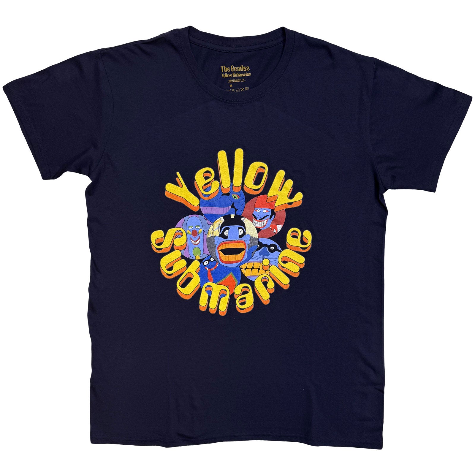 The Beatles Unisex T-Shirt: Yellow Submarine Baddies (Navy Blue)