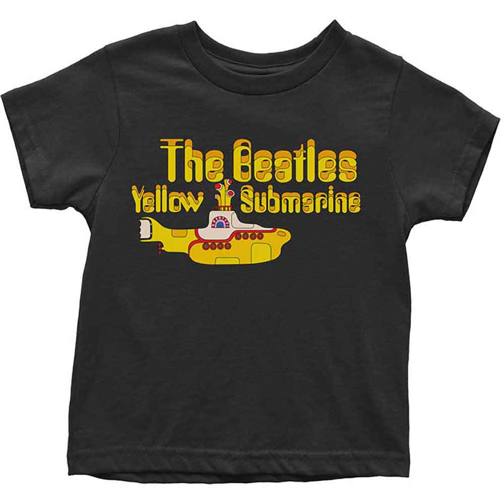 The Beatles Kids Toddler T-Shirt: Yellow Submarine Logo & Sub (Black)