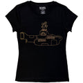 The Beatles Ladies T-Shirt: Yellow Submarine (Black) (Embellished)