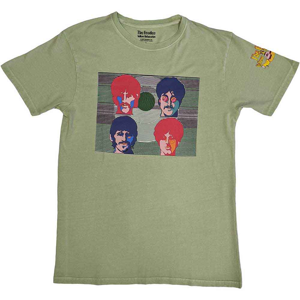 The Beatles Unisex T-Shirt: Yellow Submarine Magic Piano (Green) (Back Print)