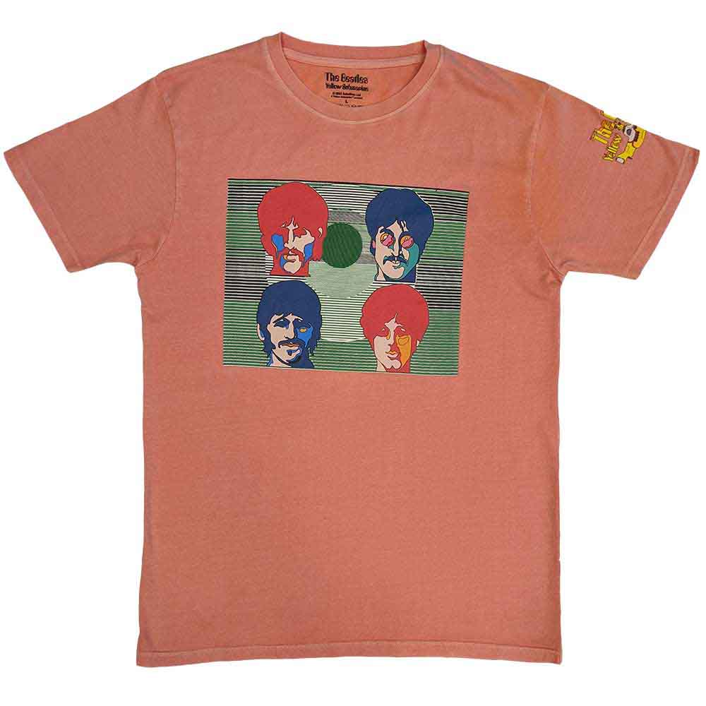 The Beatles Unisex T-Shirt: Yellow Submarine Magic Piano (Pink) (Back Print)