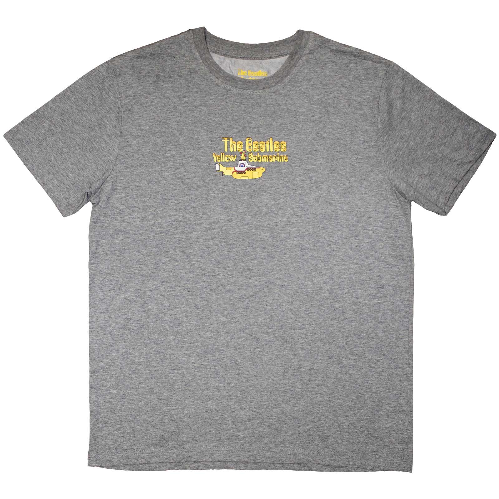 The Beatles Unisex T-Shirt: Yellow Submarine Mini Sub & Logo (Grey)