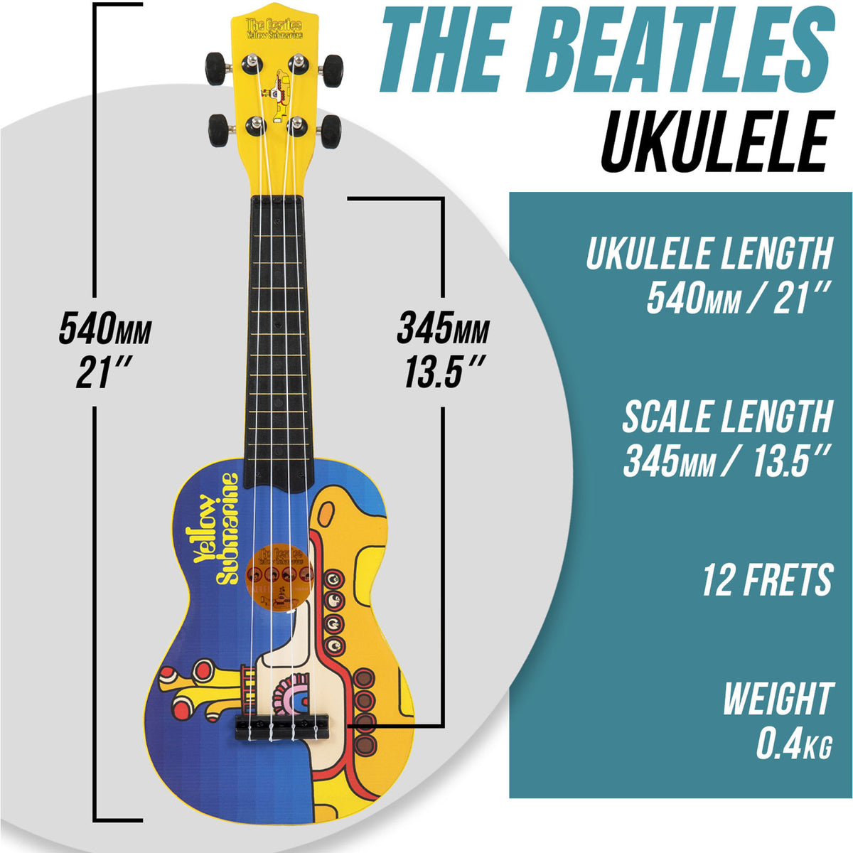 The Beatles Ukulele: Yellow Submarine Blue (Blue)