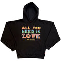 The Beatles Ladies Unplugged Pullover Hoodie: AYNIL Stacked (Black)