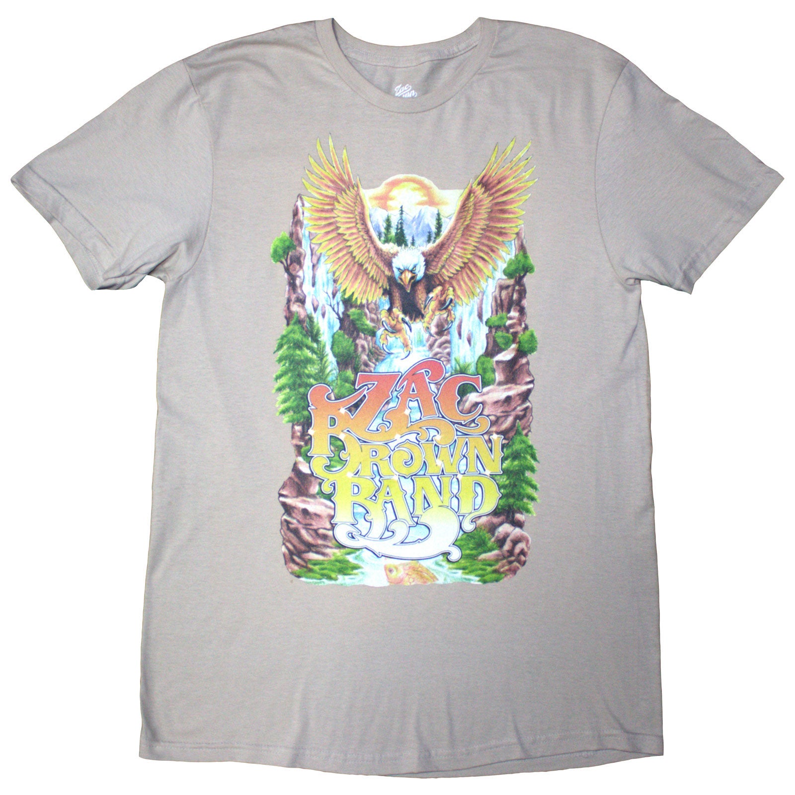 Zac Brown Band Unisex T-Shirt: Eagle (Natural) (Back Print)