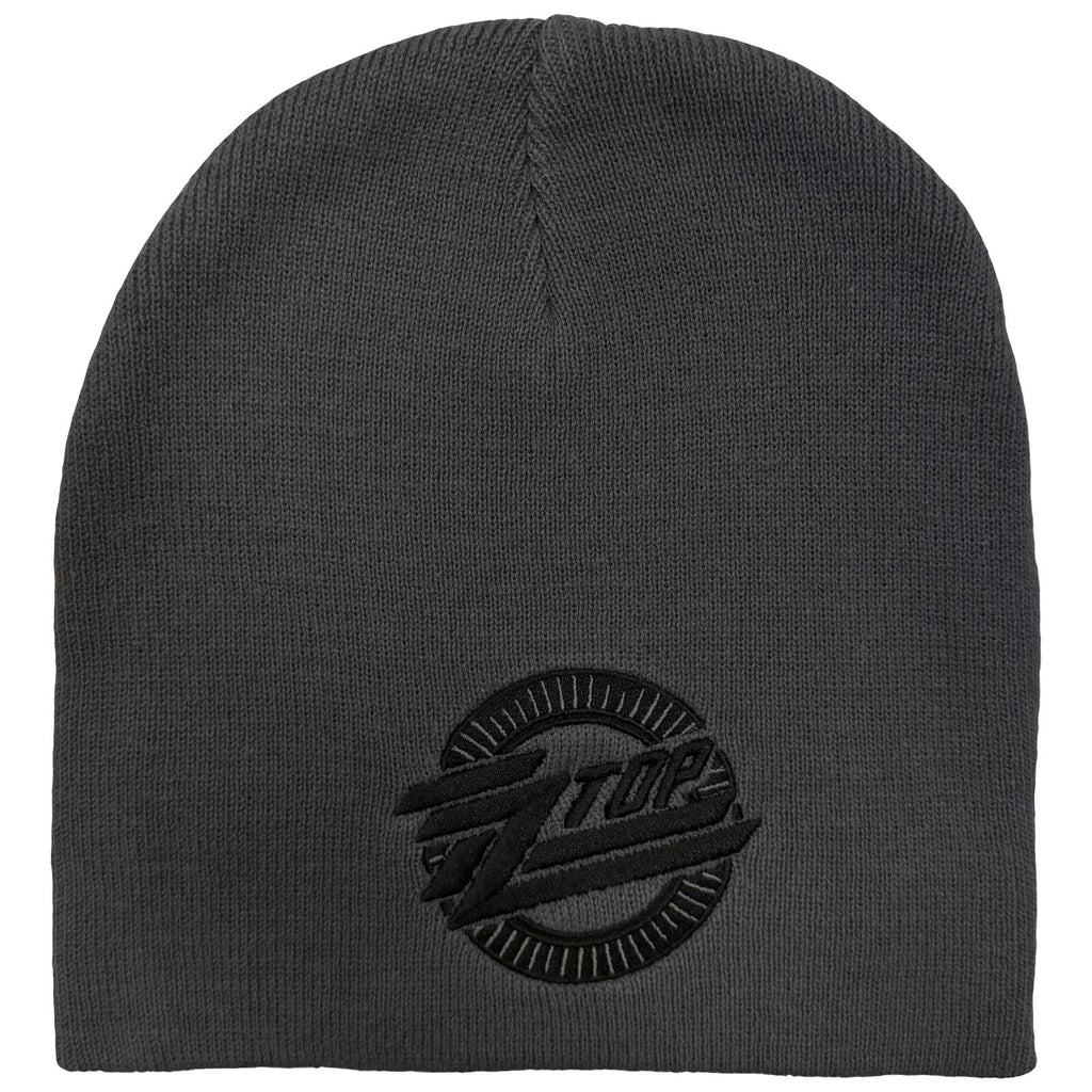 ZZ Top Unisex Beanie Hat: Circle Logo (Grey) (Back Print)