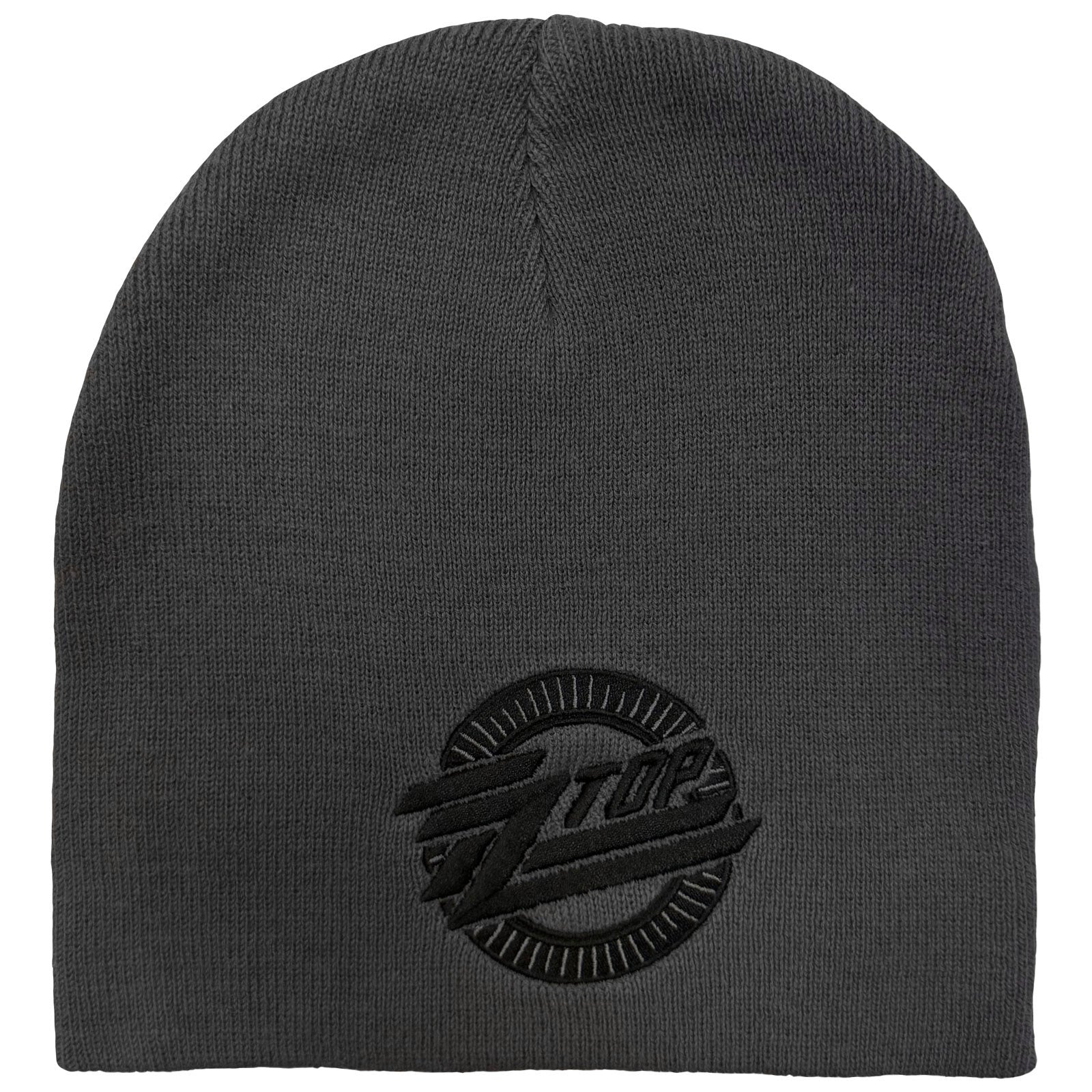 ZZ Top Unisex Beanie Hat: Circle Logo (Grey) (Back Print)