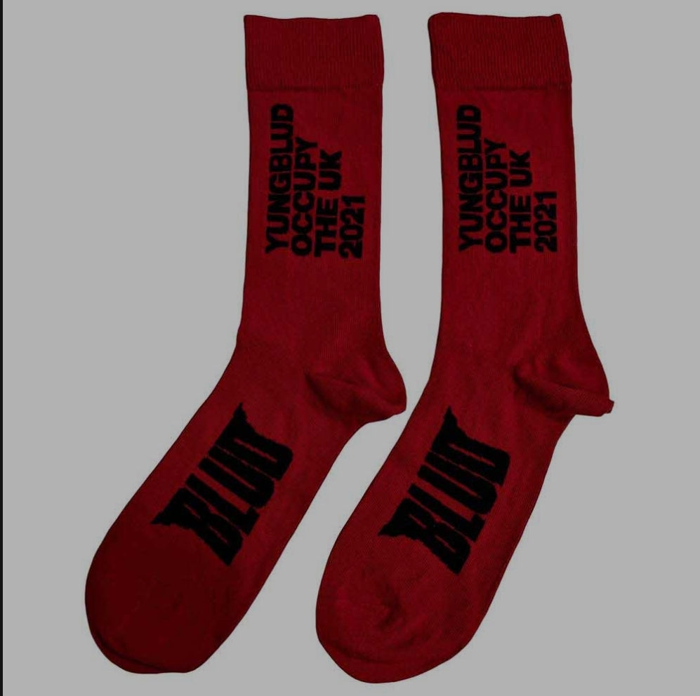 Official Licensed Yungblud 'Occupy the UK' Ankle Socks - Multicolour Front & Back Print