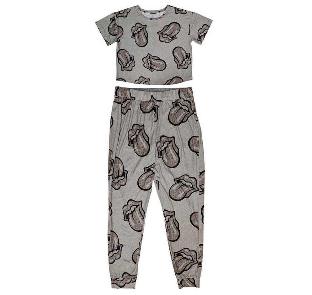 Official Rolling Stones 'Heart Tongue' Short-Sleeve Pyjamas - Last Chance! | Rock Christmas Eve Box PJ's