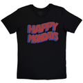Official Licensed Happy Mondays 'Wavy Logo' T-Shirt - Unisex Black Front Print