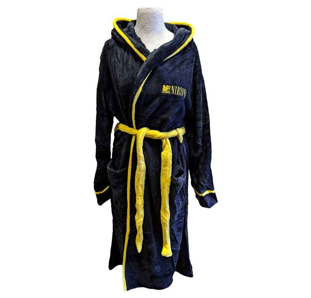 Official Nirvana 'Yellow Happy Face' Bathrobe - Grunge Christmas Gift! | Rock