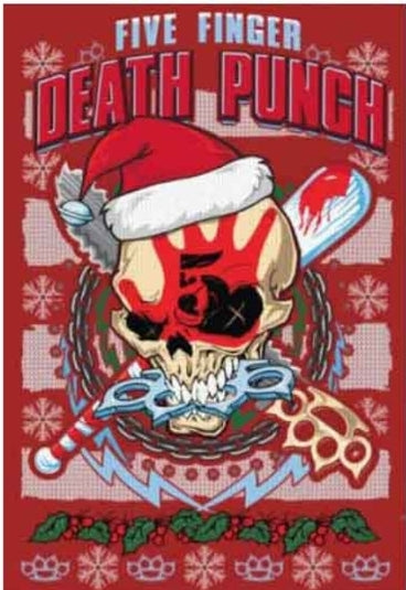 Five Finger Death Punch - Zombie Kill Xmas T-Shirt Red (Official Licensed)