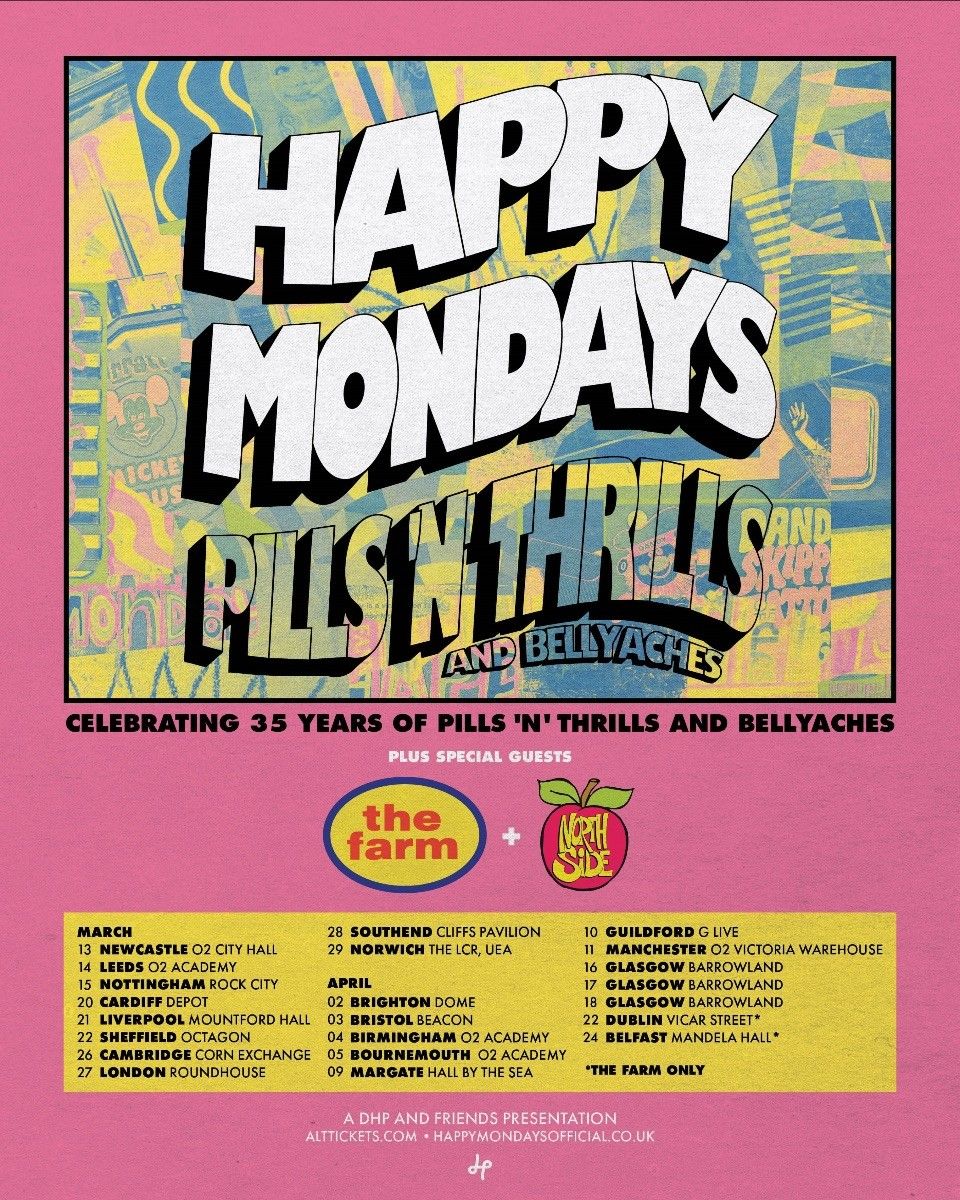 Official Licensed Happy Mondays 'Dayglo Logo' Fridge Magnet - Dayglo Front Design