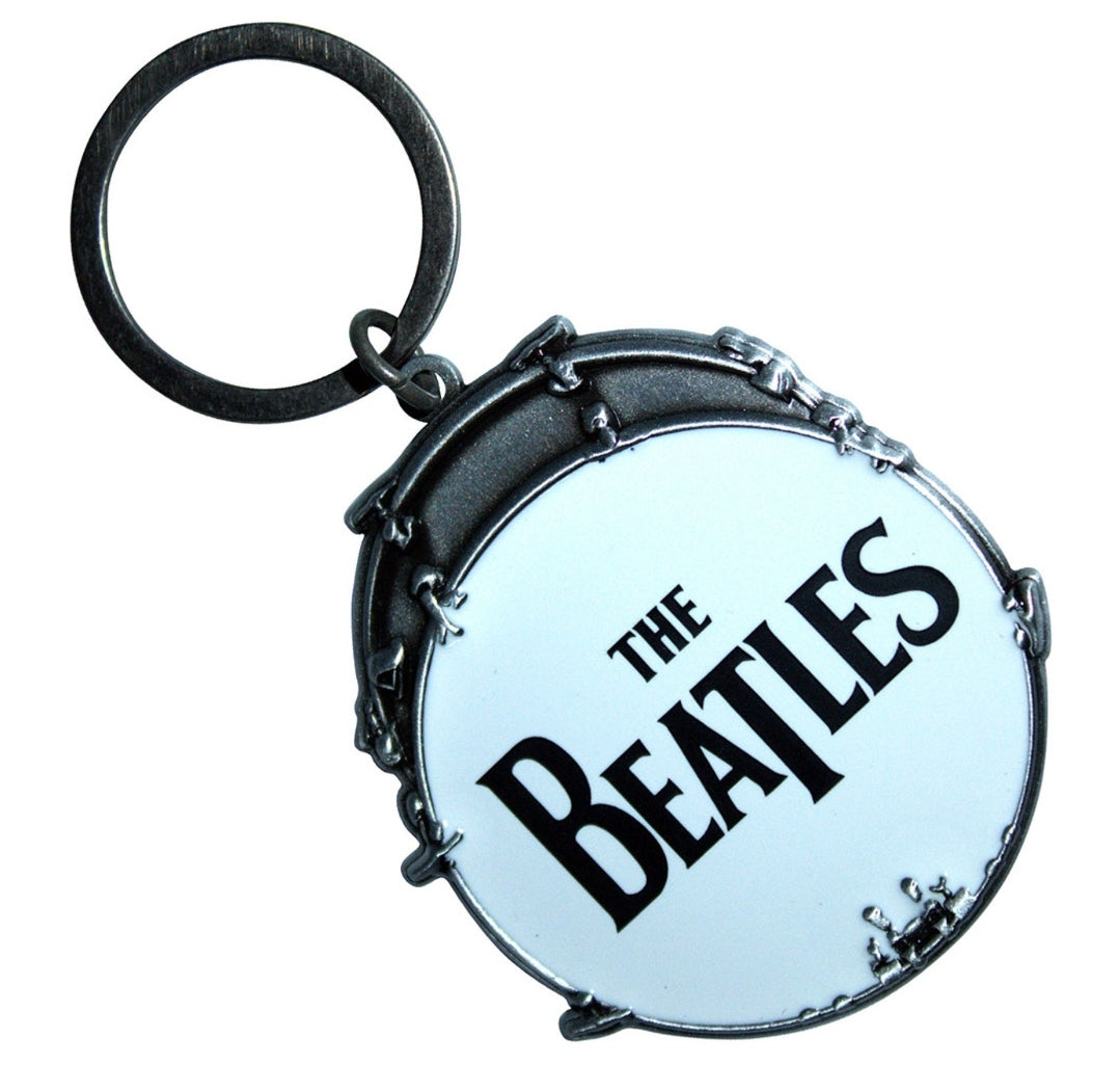 Official The Beatles Drop T Drum Keychain - 55mm 3D Enamel Zinc Alloy | Gift-Ready with Hang Tag
