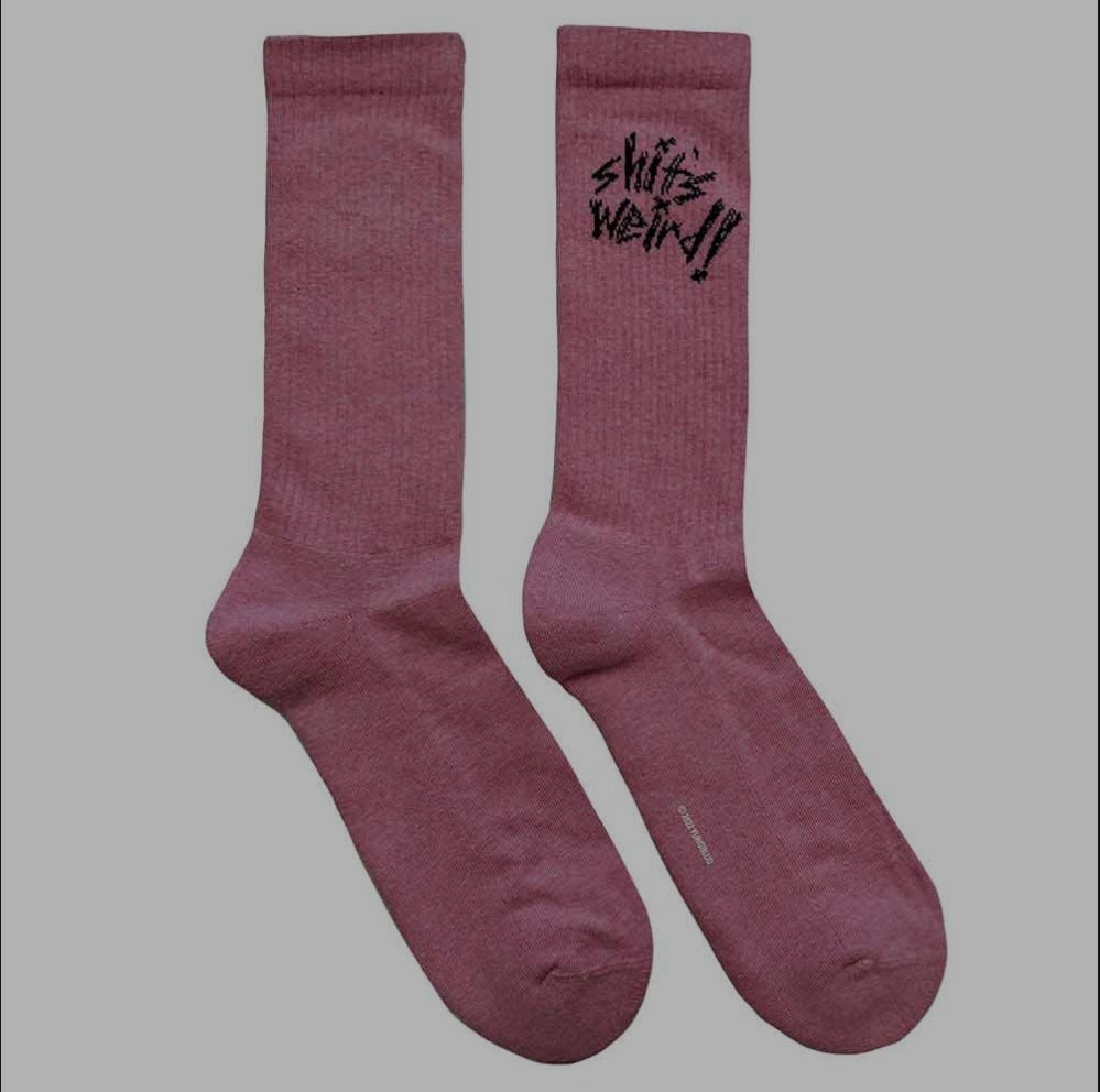 Official Licensed Yungblud 'Weird!' Terry Socks - Cushioned Front & Back Print
