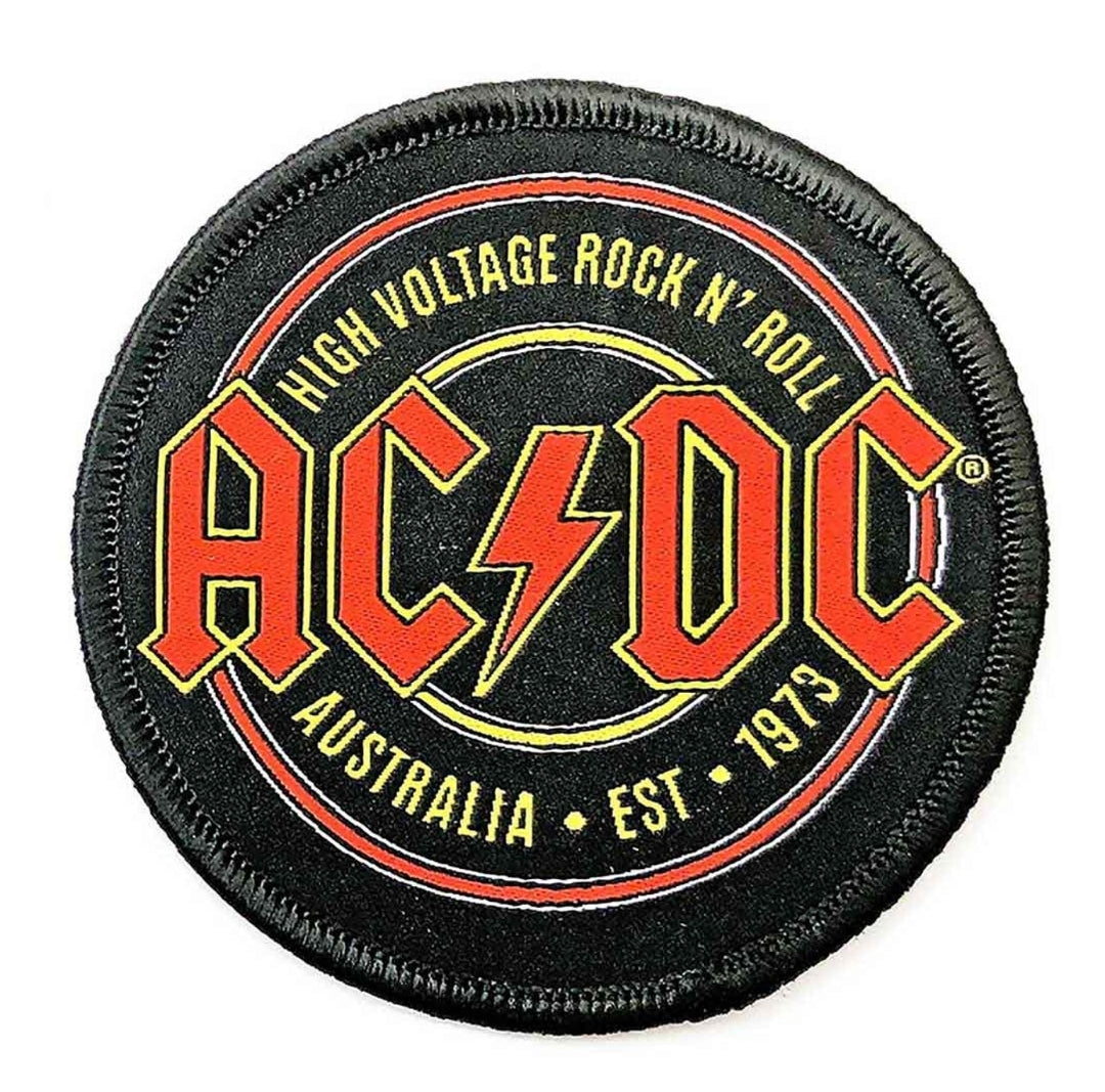 Official AC/DC 'Est. 1973' Printed Patch - Iron-On Circle BOLT! | Rock Gift