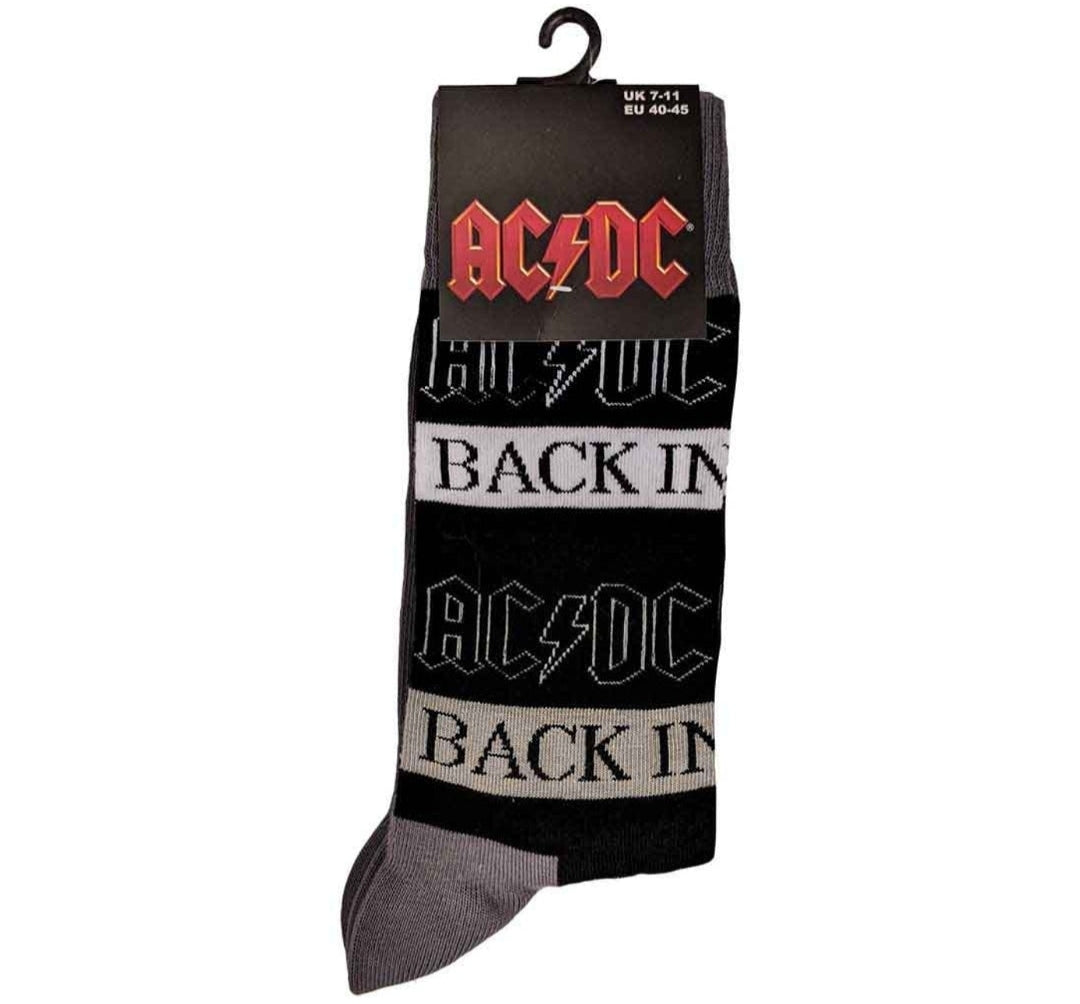 Official AC/DC Gift Set – Logo Beanie Hat + Back In Black Socks | Ultimate Rock Christmas Gift