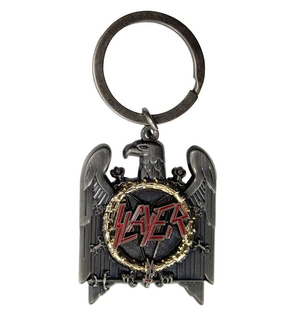 Official Slayer 'Silver Eagle' Keychain - Antiqued Silver & Gold Plated | Thrash Gift