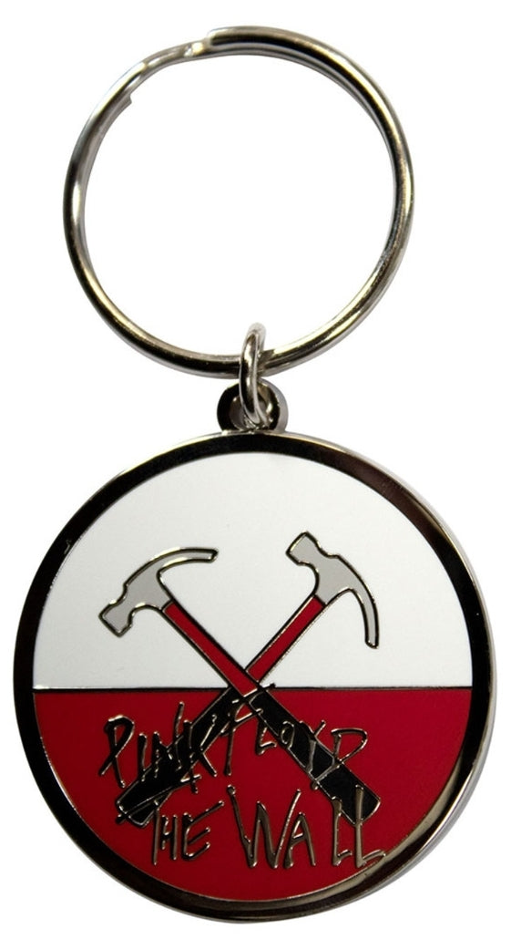 Official Pink Floyd 'The Wall Hammers Logo' Keychain - Nickel Plated Enamel | Classic Rock Gift