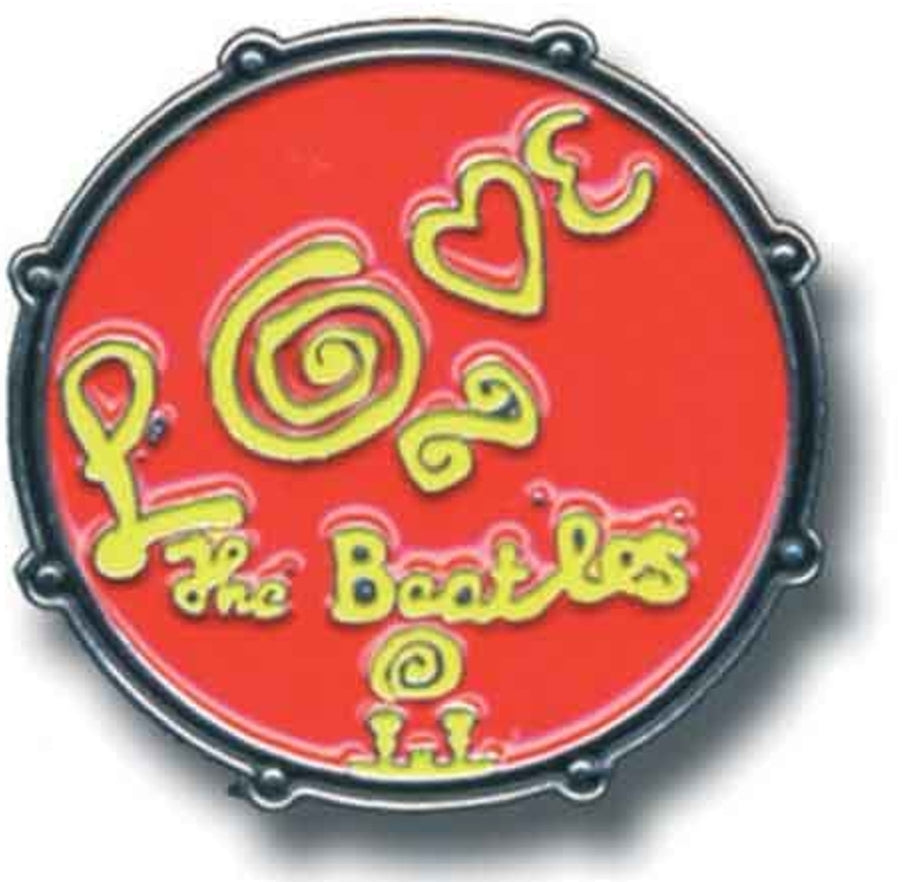 Official The Beatles 'Drum Love' Pin Badge - Enamel Red/Yellow | Fab Gift