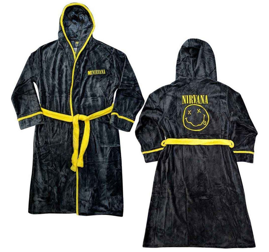 Official Nirvana Deluxe Lounge Bundle – Smiley Pyjama Set + Fleece Dressing Gown + Socks