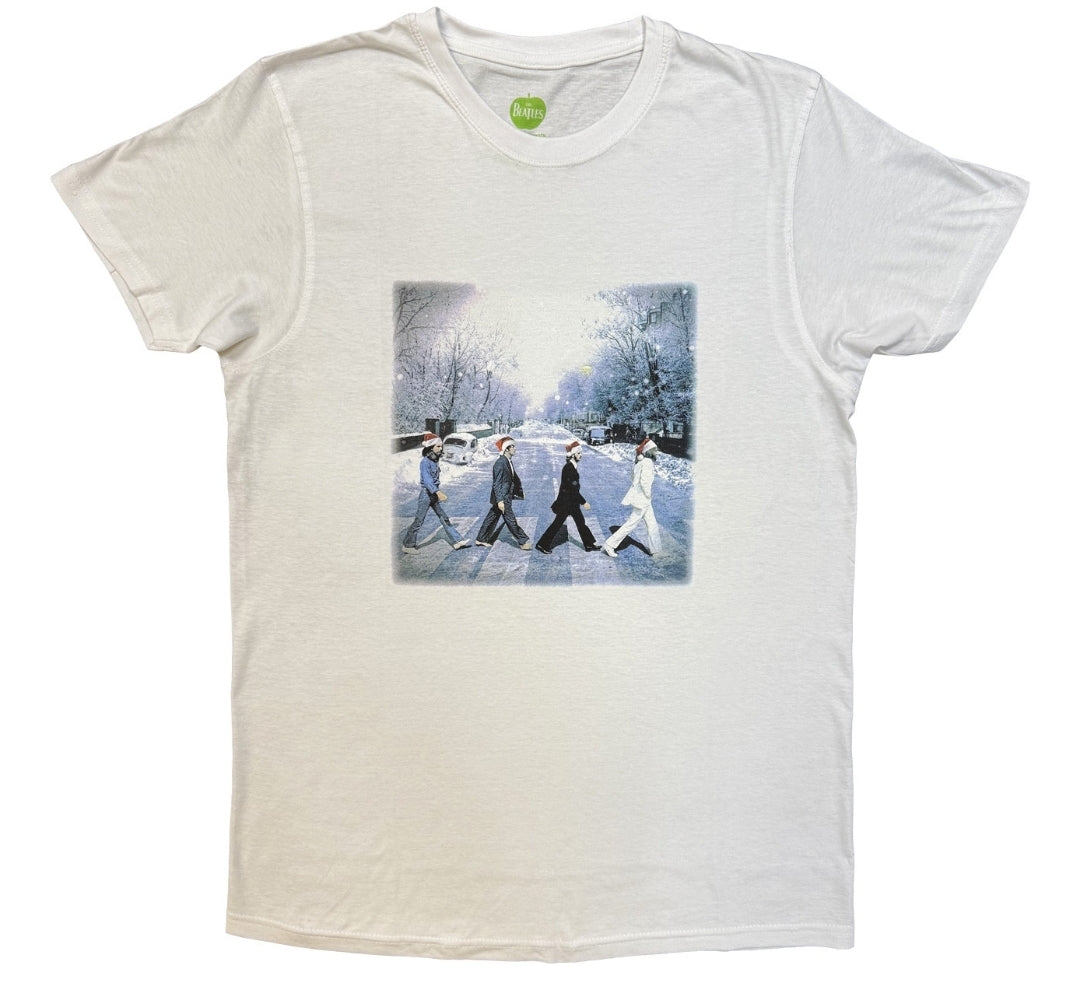 The Beatles - Abbey Christmas T-Shirt White (Official Licensed)