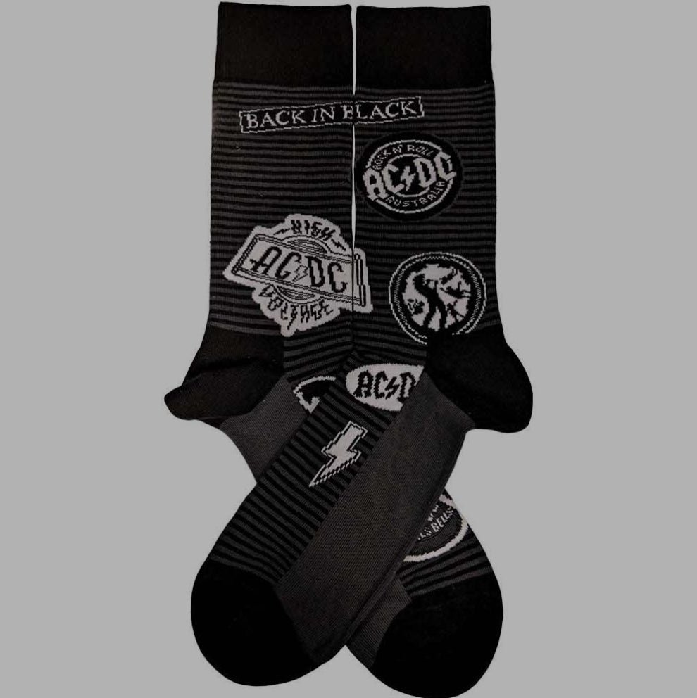 AC/DC Icons Ankle Socks – Official Licensed Black Socks