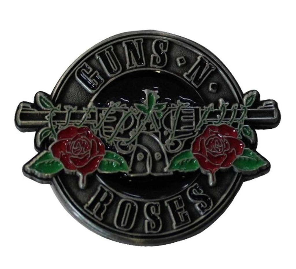 Official Guns N' Roses 'Silver Circle Logo' Pin Badge - Nickel Plated | Rock Gift
