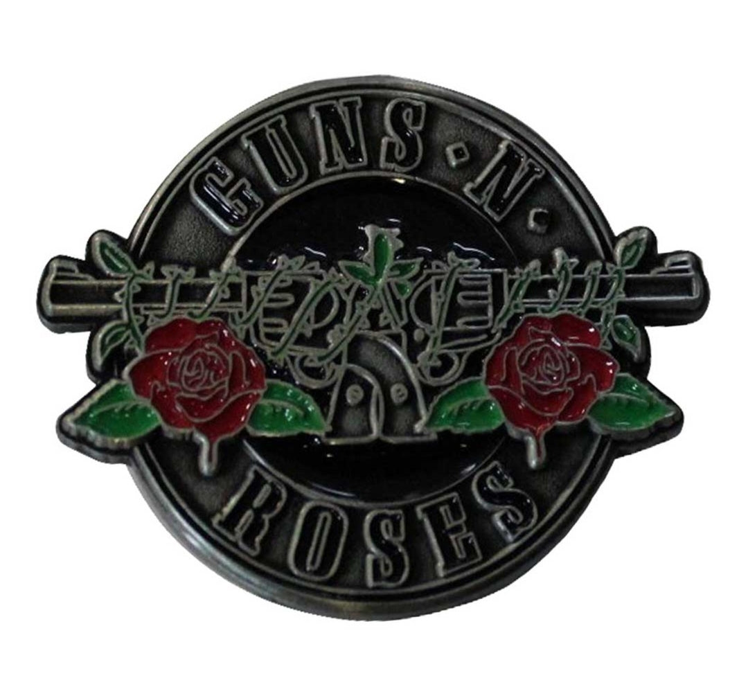 Official Guns N' Roses 'Silver Circle Logo' Pin Badge - Nickel Plated | Rock Gift