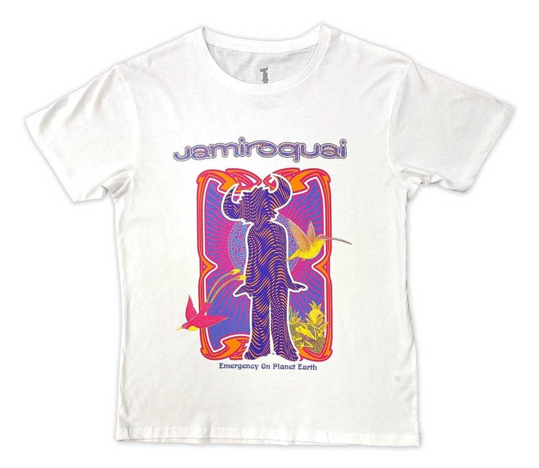 T-shirt officiel Jamiroquai Emergency On Planet Earth – Blanc unisexe