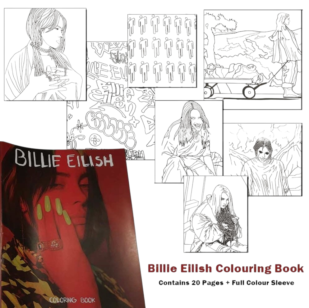 Official Licensed Billie Eilish 'Billie' Colouring Book - 20 Pages Official Merch