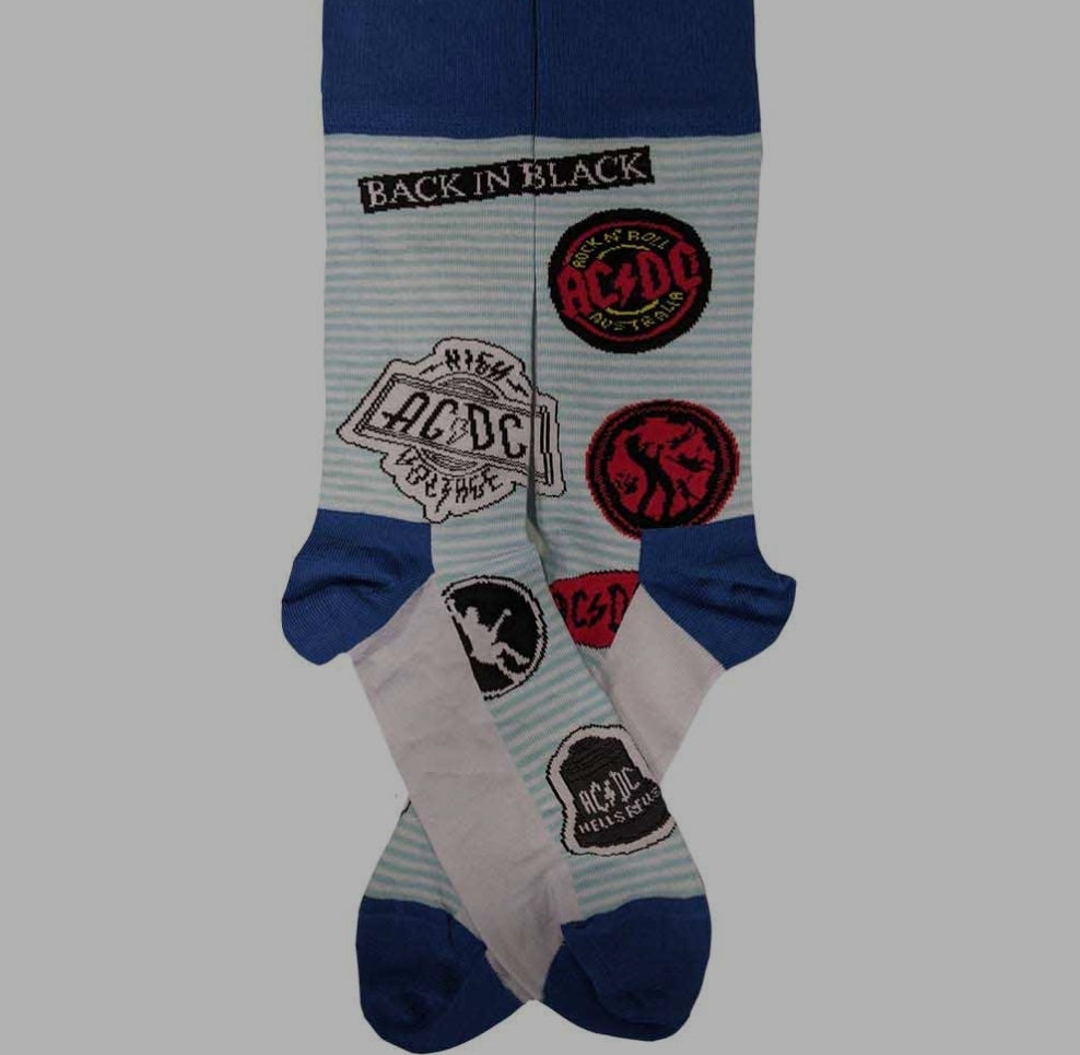 AC/DC Icons Ankle Socks – Official Licensed Black Socks