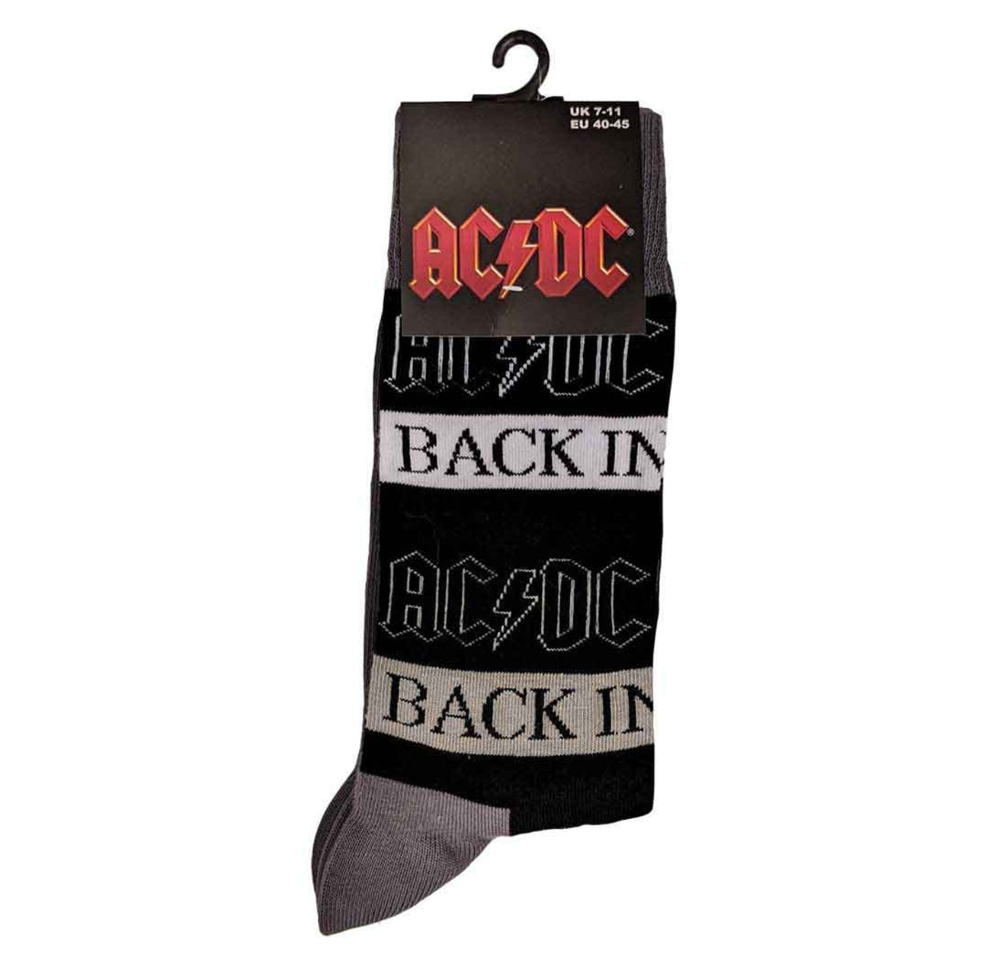 Official AC/DC Ultimate High-Voltage Lounge Bundle – Zebra Pyjama Set + Dressing Gown + Back In Black Socks
