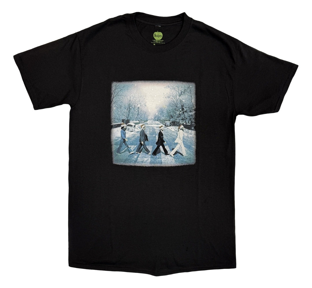The Beatles - Abbey Christmas T-Shirt Black (Official Licensed)