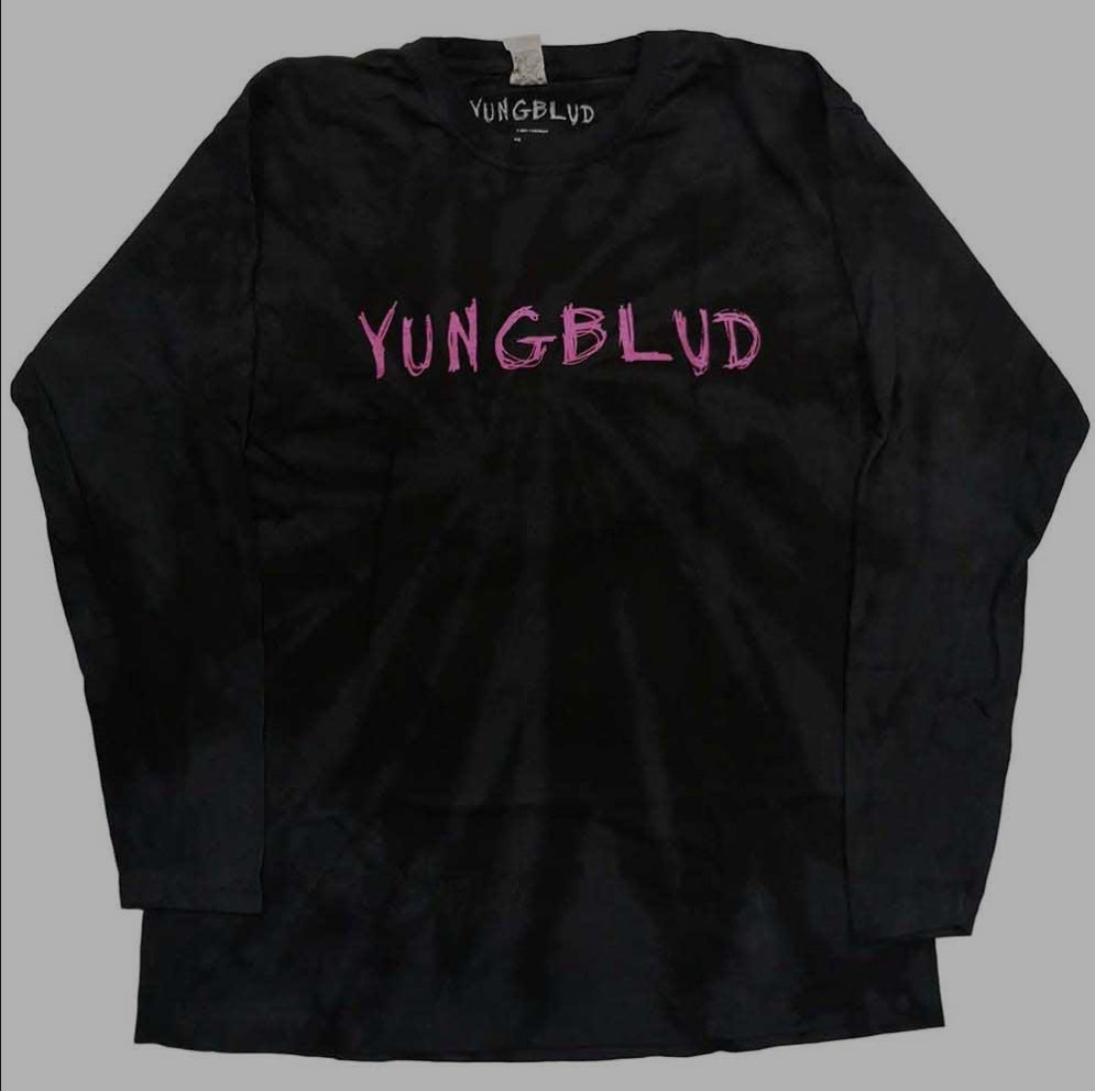 Official Licensed Yungblud 'Scratch Logo' Long Sleeve T-Shirt - Unisex Black Wash Collection