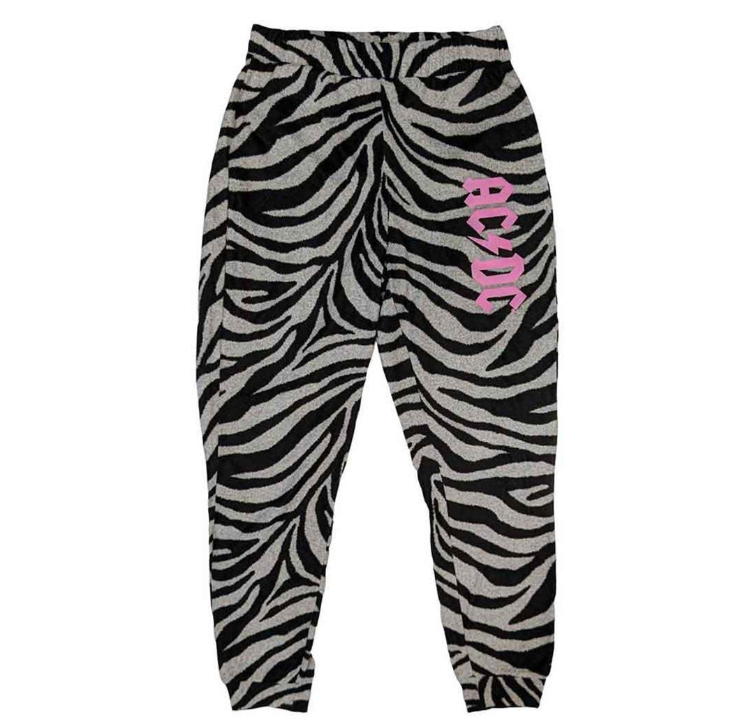 Official AC/DC Ultimate High-Voltage Lounge Bundle – Zebra Pyjama Set + Dressing Gown + Back In Black Socks