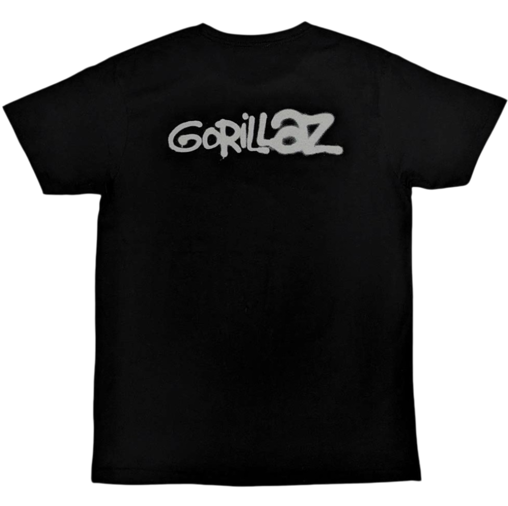 Official Licensed Gorillaz 'George Spray' T-Shirt - Unisex Black Front & Back Print