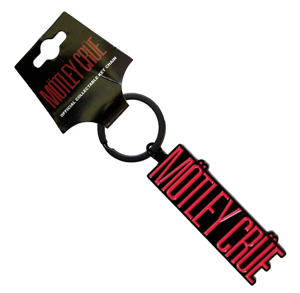 Mötley Crüe Logo Keychain – Official Licensed Black Nickel Plated Metal Keyring