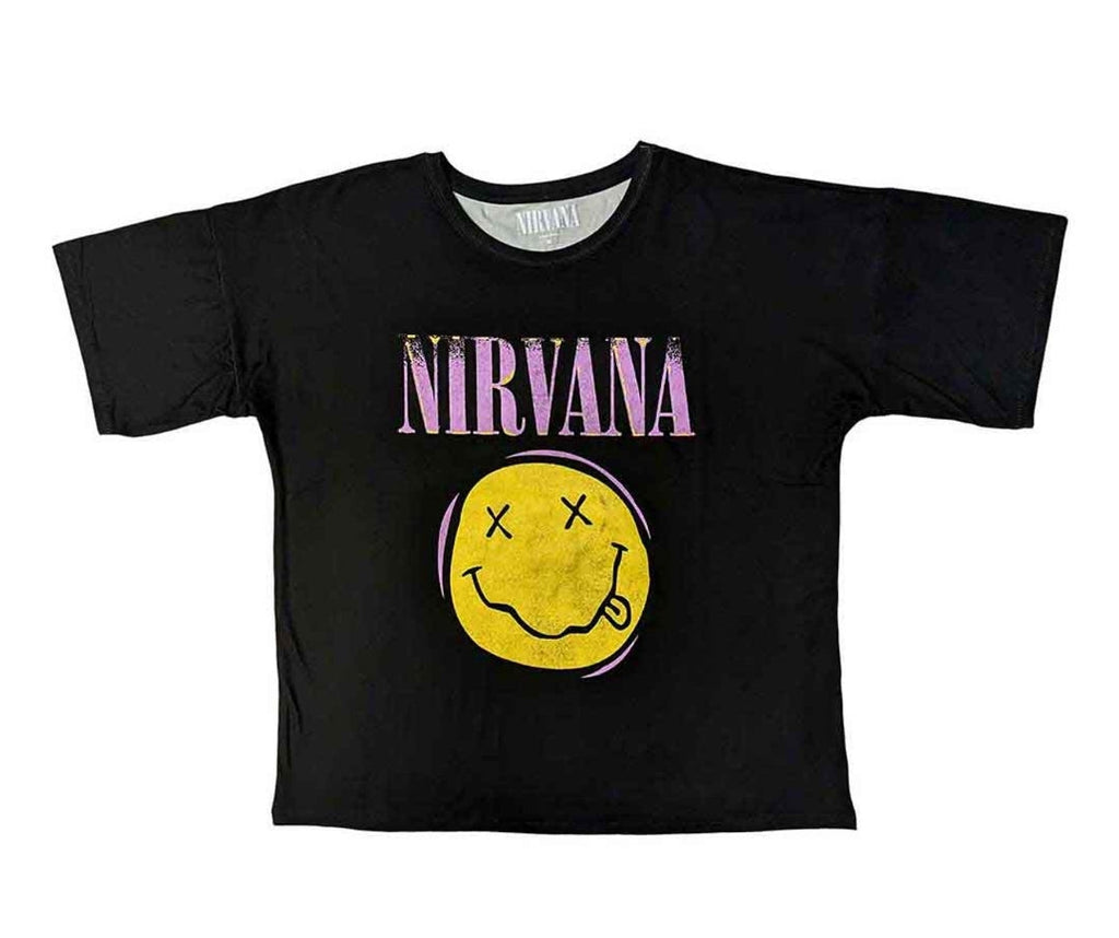Official Nirvana 'Xerox Smile Pink' Short-Sleeve Pyjamas - Last Chance! | Grunge Christmas Eve Box PJ's